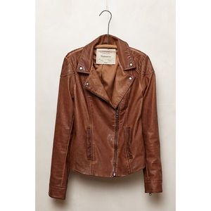 Anthropologie Brown Vegan Leather Jacket, Size 2